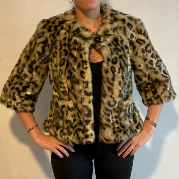 Elevenses Leopard Fur Coat - Picture 2 of 9